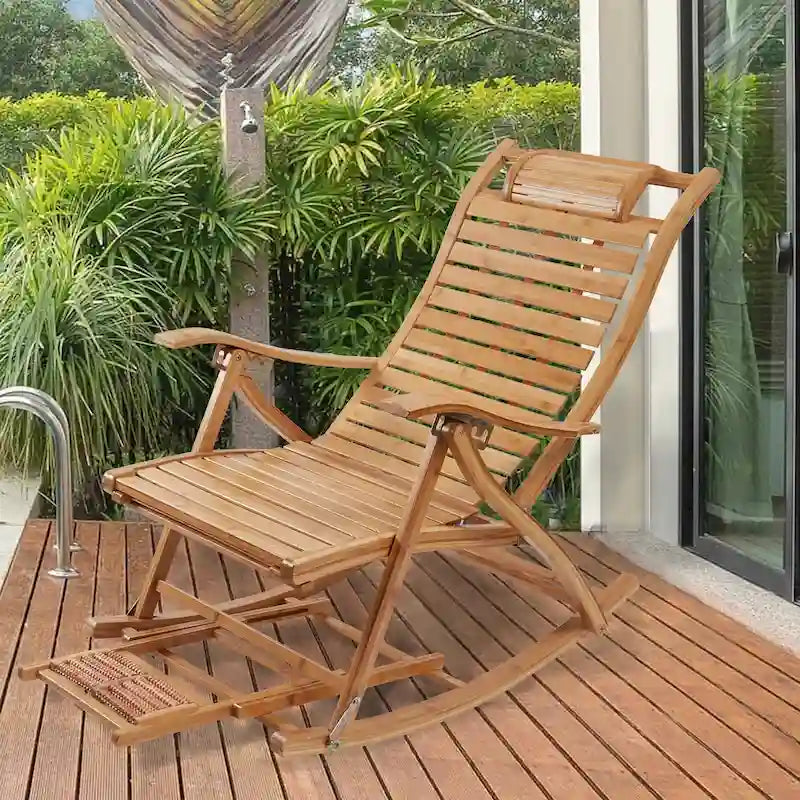 Très grand fauteuil à bascule, cadeaux pour personnes âgées, transat de jardin stable, chaises de terrasse pliables