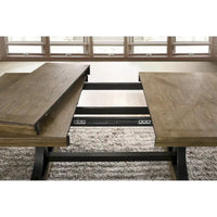 Ensemble de salle à manger 8 pièces Roundhill Furniture Birmingham avec table, banc à têtes de clou et fauteuils, couleur Driftwood