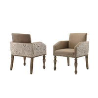 Ensemble de salle à manger 8 pièces Roundhill Furniture Birmingham avec table, banc à têtes de clou et fauteuils, couleur Driftwood