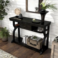Console à 3 étagères ouvertes en chêne noir DH BASIC Farmhouse de 47 po par Denhour
