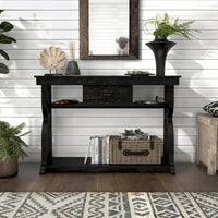 Console à 3 étagères ouvertes en chêne noir DH BASIC Farmhouse de 47 po par Denhour