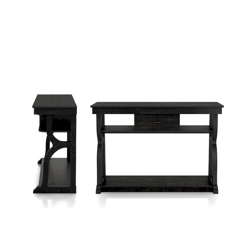 Console à 3 étagères ouvertes en chêne noir DH BASIC Farmhouse de 47 po par Denhour