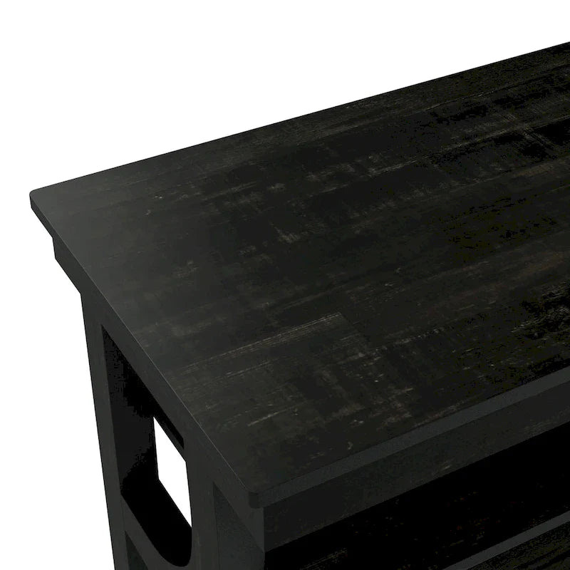 Console à 3 étagères ouvertes en chêne noir DH BASIC Farmhouse de 47 po par Denhour