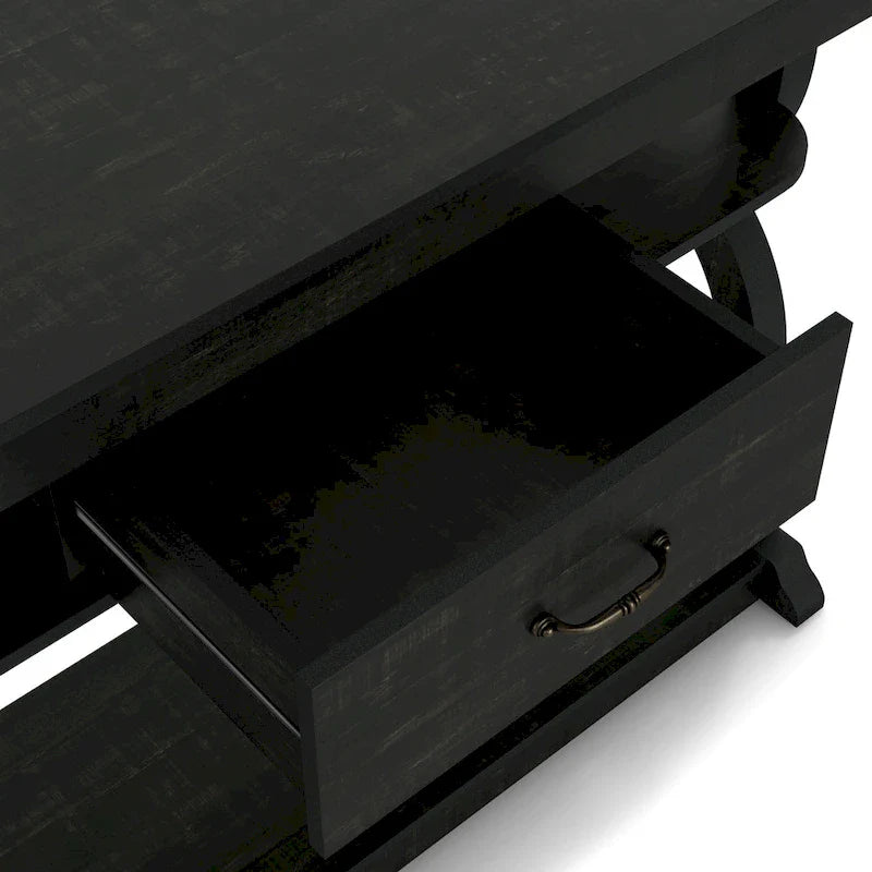 Console à 3 étagères ouvertes en chêne noir DH BASIC Farmhouse de 47 po par Denhour
