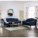 Ensemble Canapé 2 Pièces Adeben Transitionnel en Tissu Bleu Capitonné avec Clous Décoratifs par Furniture of America