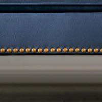 Ensemble Canapé 2 Pièces Adeben Transitionnel en Tissu Bleu Capitonné avec Clous Décoratifs par Furniture of America