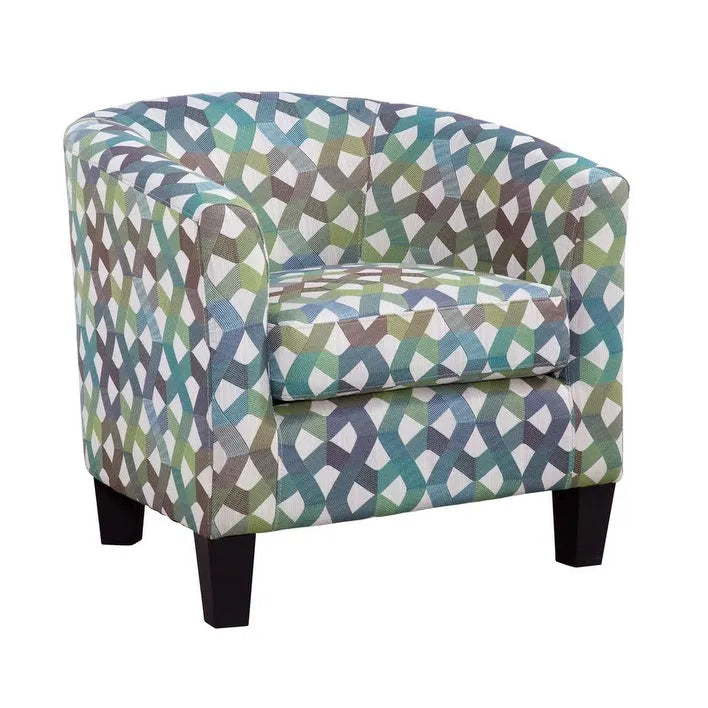 Fauteuil d'appoint Grafton Home Enzo en tissu capitonné, vert et bleu féerique