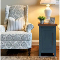 Bridgevine Home Nantucket table d'appoint de fauteuil de 14 pouces, sans assemblage requis, finition denim bleu et whisky