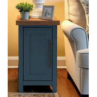 Bridgevine Home Nantucket table d'appoint de fauteuil de 14 pouces, sans assemblage requis, finition denim bleu et whisky