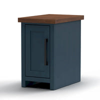 Bridgevine Home Nantucket table d'appoint de fauteuil de 14 pouces, sans assemblage requis, finition denim bleu et whisky