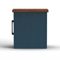 Bridgevine Home Nantucket table d'appoint de fauteuil de 14 pouces, sans assemblage requis, finition denim bleu et whisky