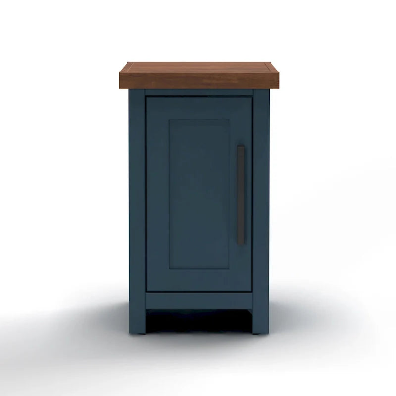 Bridgevine Home Nantucket table d'appoint de fauteuil de 14 pouces, sans assemblage requis, finition denim bleu et whisky