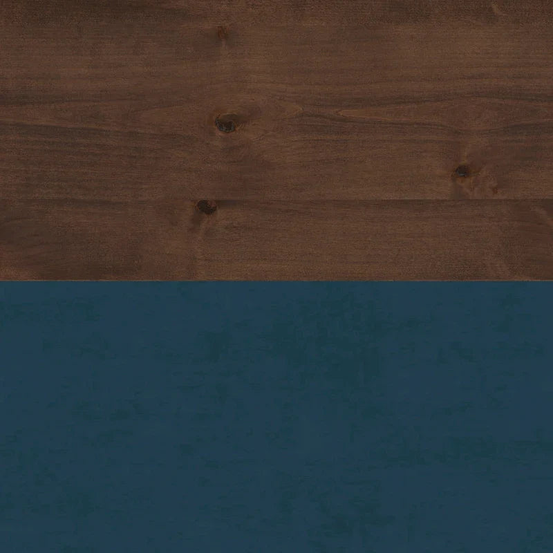 Bridgevine Home Nantucket table d'appoint de fauteuil de 14 pouces, sans assemblage requis, finition denim bleu et whisky