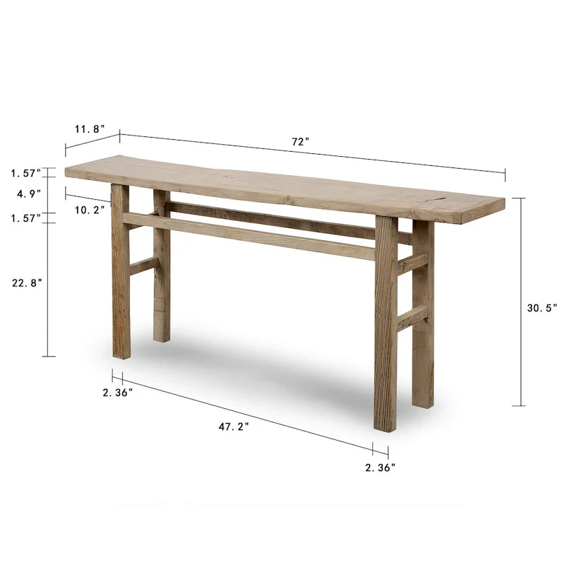 Console vintage Artissance naturel vieilli 72x12x30H