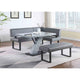 Ensemble de salle à manger 3 pièces Somette Lillian gris brillant avec table, coin-repas et banc
