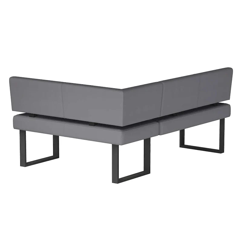 Ensemble de salle à manger 3 pièces Somette Lillian gris brillant avec table, coin-repas et banc