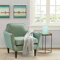 Fauteuil d'appoint Madison Park Taye bleu/vert de style milieu de siècle