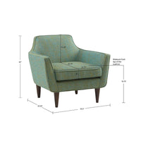 Fauteuil d'appoint Madison Park Taye bleu/vert de style milieu de siècle
