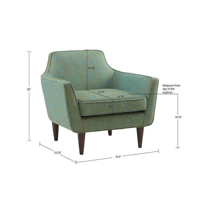 Fauteuil d'appoint Madison Park Taye bleu/vert de style milieu de siècle