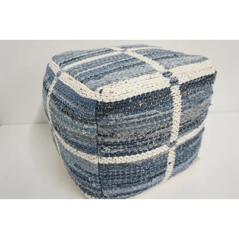 Pouf Marinez en laine et coton Home&Manor