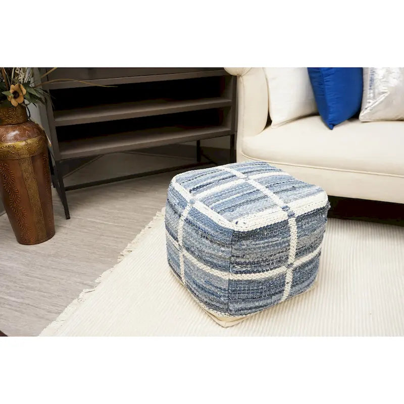 Pouf Marinez en laine et coton Home&Manor