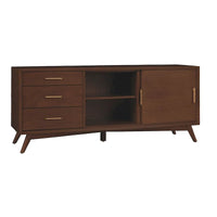 Grand meuble TV décoratif Alpine Furniture Home Flynn - Noyer - 64Lx19Px27H