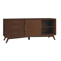 Grand meuble TV décoratif Alpine Furniture Home Flynn - Noyer - 64Lx19Px27H