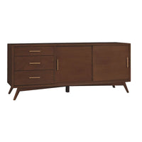 Grand meuble TV décoratif Alpine Furniture Home Flynn - Noyer - 64Lx19Px27H