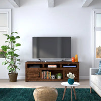 Meuble TV Bridgevine Home Sausalito 72 pouces pour téléviseurs jusqu'à 85 pouces, aucun assemblage requis, finition Whiskey