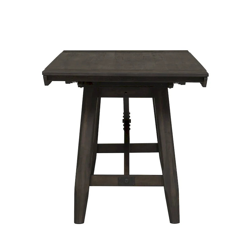 Ensemble table de bar Double Bridge, châtaignier foncé
