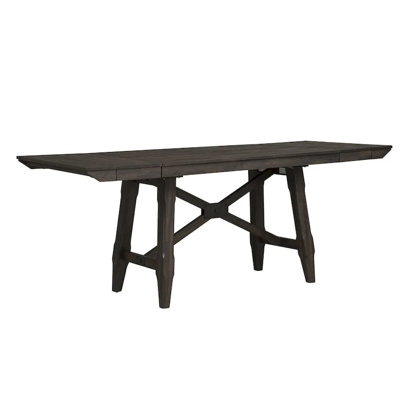 Ensemble table de bar Double Bridge, châtaignier foncé