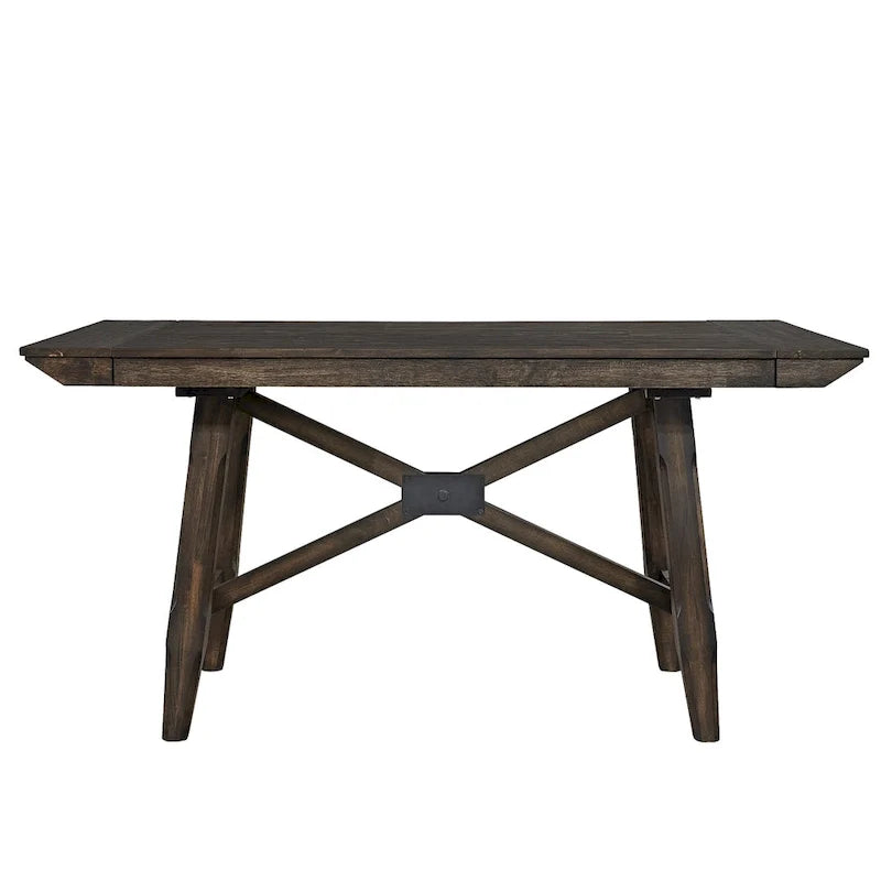 Ensemble table de bar Double Bridge, châtaignier foncé
