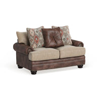 Causeuse Dhirendra Traditionnelle en Similicuir Marron par Furniture of America