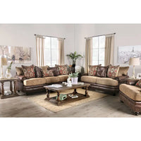 Causeuse Dhirendra Traditionnelle en Similicuir Marron par Furniture of America