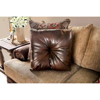 Causeuse Dhirendra Traditionnelle en Similicuir Marron par Furniture of America