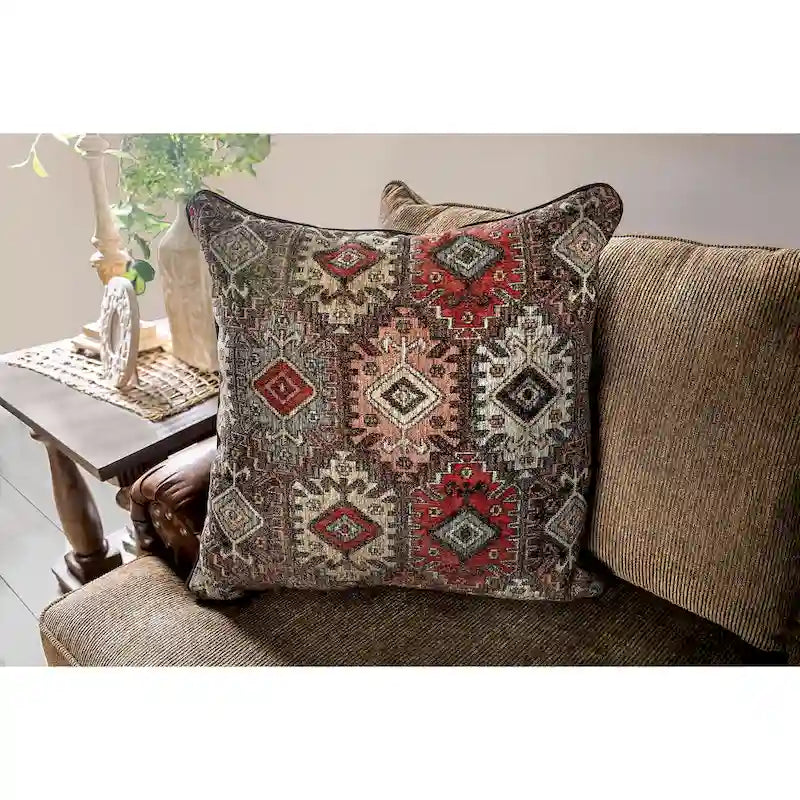 Causeuse Dhirendra Traditionnelle en Similicuir Marron par Furniture of America