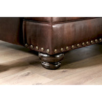 Causeuse Dhirendra Traditionnelle en Similicuir Marron par Furniture of America