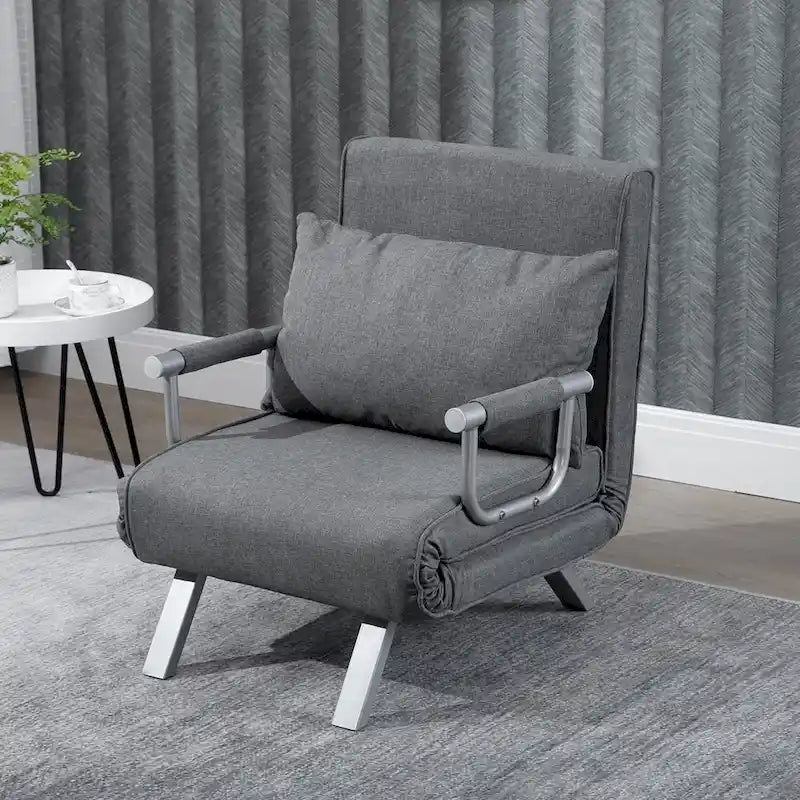 HOMCOM Petit canapé futon avec surface de couchage rabattable confortable pour invités, angles de dossier réglables & design élégant
