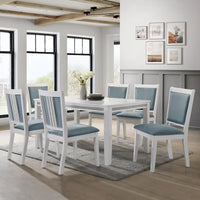 Ensemble de salle à manger luxueux 7 pièces à bandes diamant en cristal CraftPorch