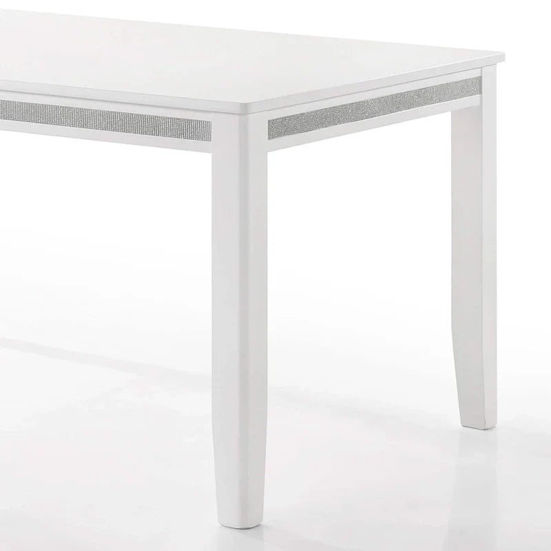 Ensemble de salle à manger luxueux 7 pièces à bandes diamant en cristal CraftPorch