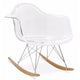Fauteuil à bascule en plastique transparent avec accoudoirs, style coque moulée