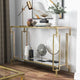 Table de canapé 43 pouces à plateau en verre et 1 étagère Yout Glam par Furniture of America