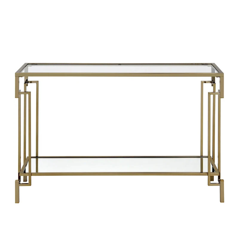 Table de canapé 43 pouces à plateau en verre et 1 étagère Yout Glam par Furniture of America