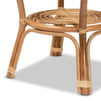 Table basse en rotin brun naturel bohème moderne Cariel