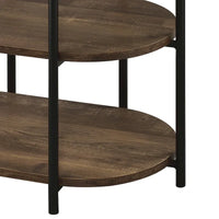 Table d'appoint à 3 niveaux en acier brun industriel 26 pouces Moore avec ports USB et prises par Furniture of America