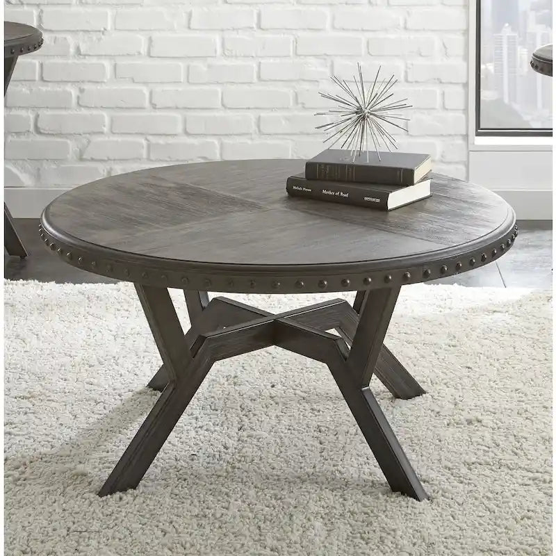 Table basse industrielle Steve Silver Avilla en bois gris et métal