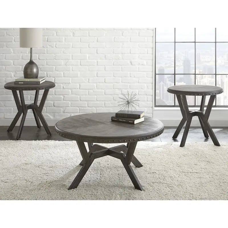 Table basse industrielle Steve Silver Avilla en bois gris et métal