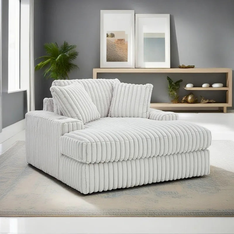 Méridienne Surdimensionnée Roundhill Furniture Azulu, avec Porte-Gobelets et Chargement USB