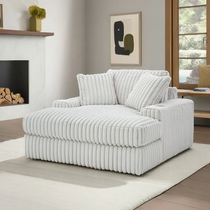 Méridienne Surdimensionnée Roundhill Furniture Azulu, avec Porte-Gobelets et Chargement USB