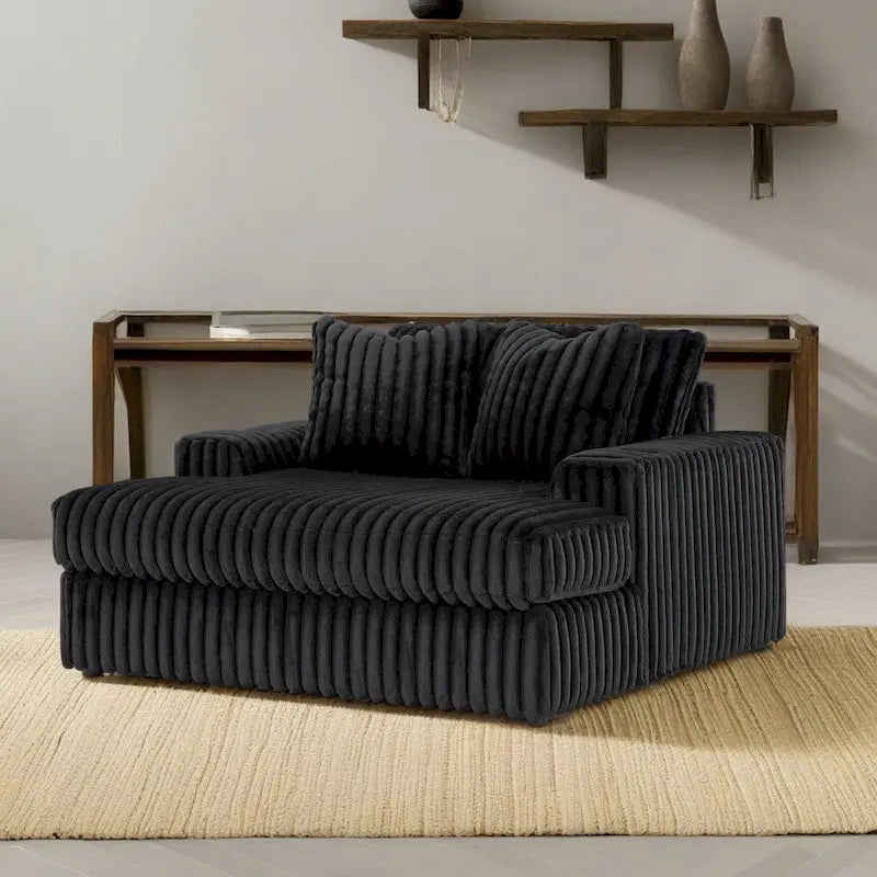 Méridienne Surdimensionnée Roundhill Furniture Azulu, avec Porte-Gobelets et Chargement USB